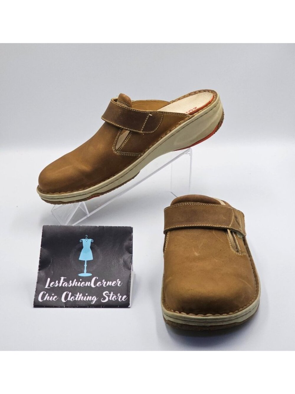 Zumfoot Women's Brown Leather Slip-On Clog Size 11.5 (42M) 2534